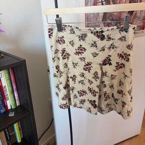Brandy Melville Floral Mini Skirt Womens One Size Cream Cottagecore